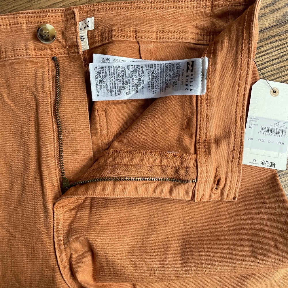 Billabong (Size 30) orange wide leg jeans